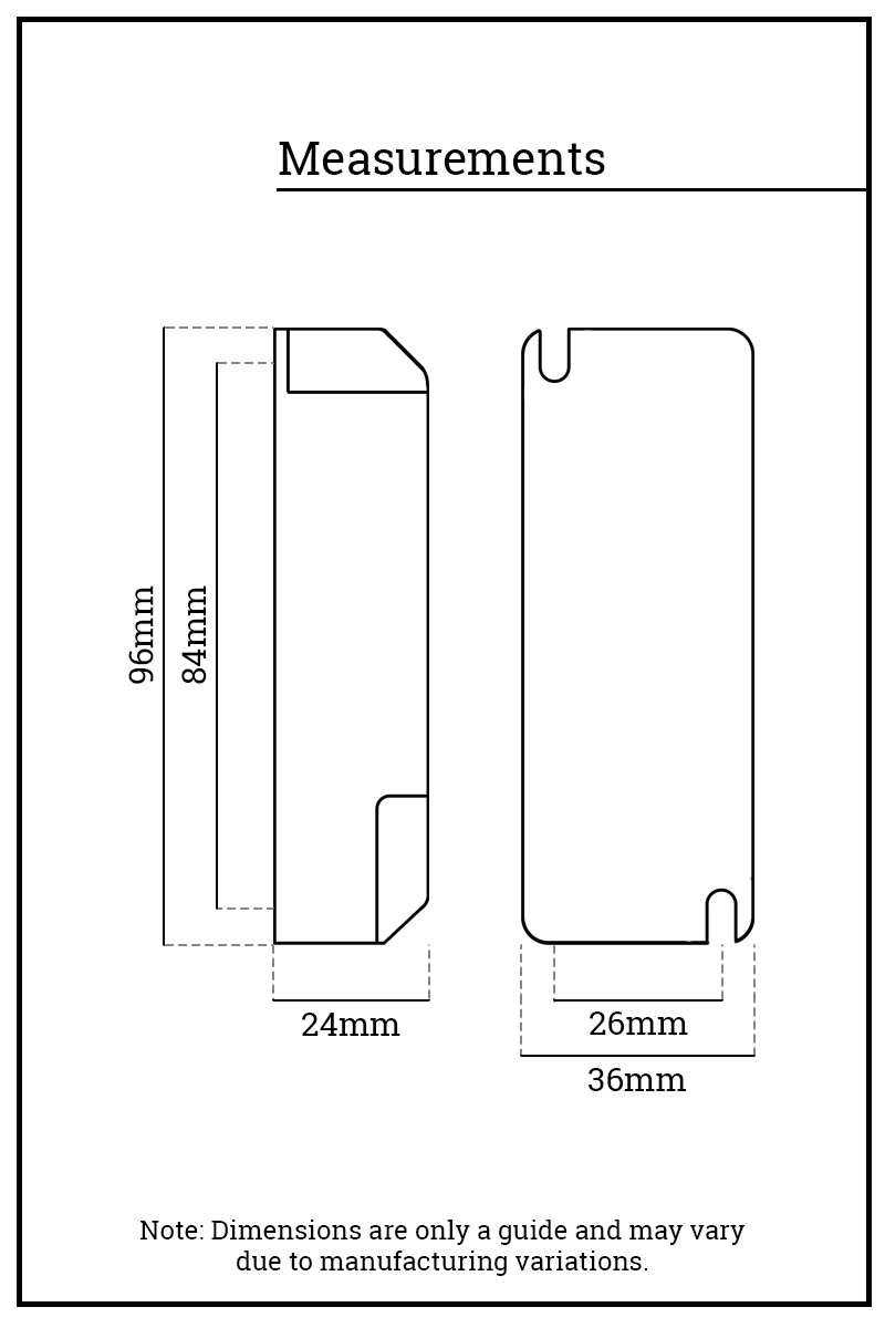 Dimension illustration of the supplied driver
