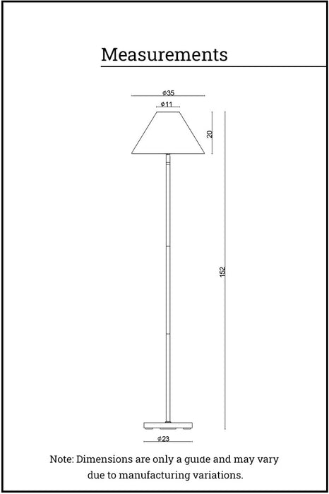 measurements of the floor lamp