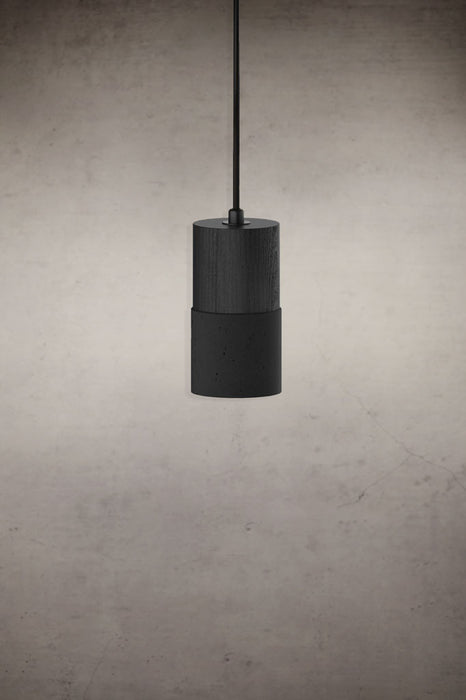 Industrial Concrete and Wood Pendant