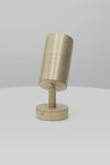 Video showcasing the single, tiltable, antique brass spotlight. 