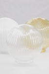 Video of all three reeded glass ball shade finishes. 