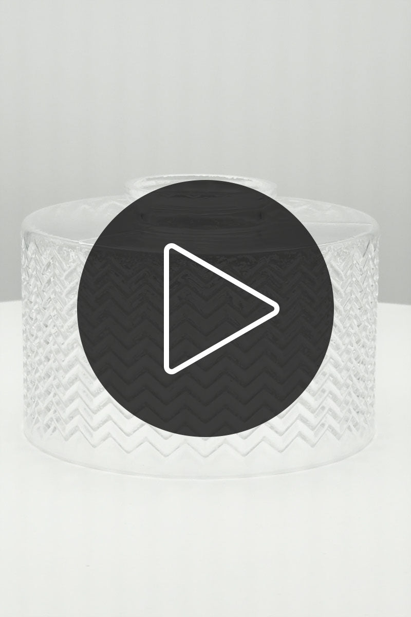 Video of the clear glass Malibu shade with wavy chevron pattern.
