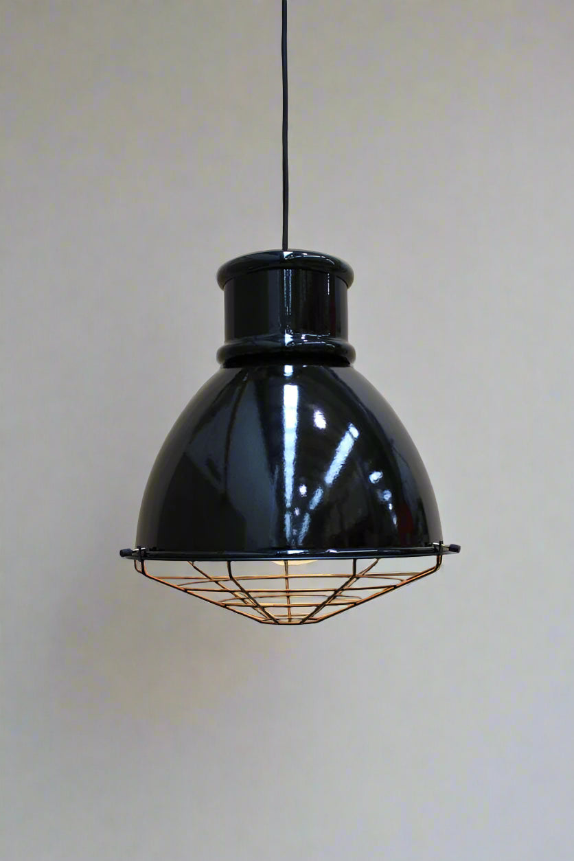Black shade with short black cover and cage