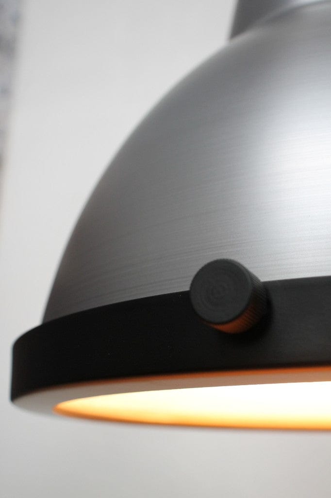 vintage steel shade with flat glass cover