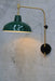 warehouse shade federation green with gold arm sconce