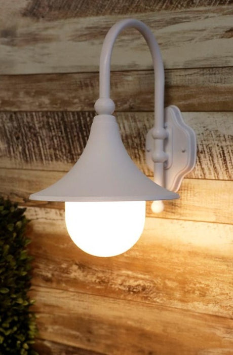 white outdoor wall light