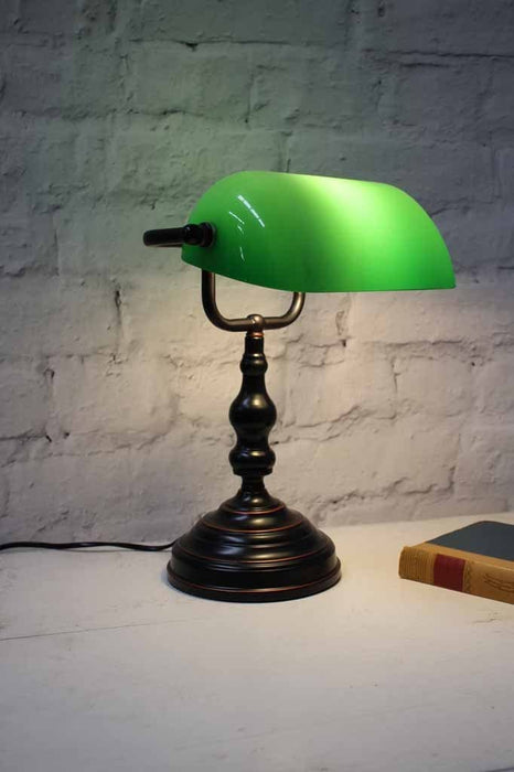 1 bankers lamp green sleek emeralite table lamp