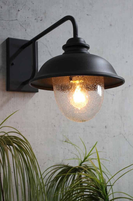 Federation style outdoor wall light made from superior steel and finished in matt black