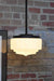 large glass pendant light with pole suspension