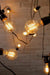 Festoon string lights with led filament bulbs