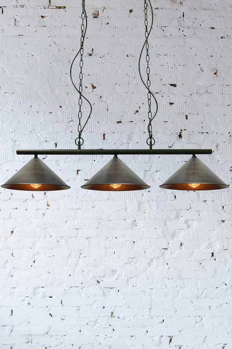 3 Light Pendant with steel shades 