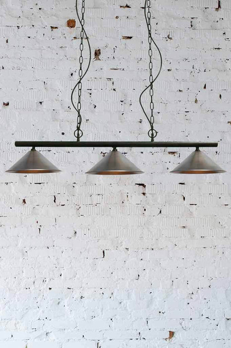 3 Light Pendant with steel cone shades
