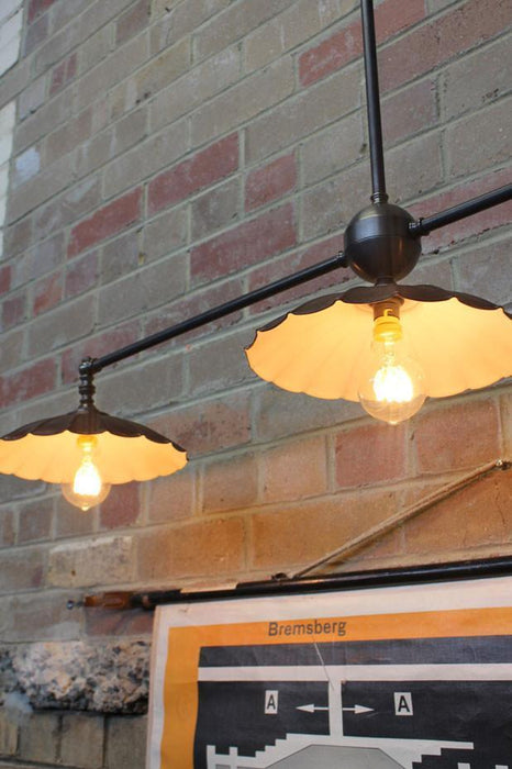3 Light Pendant   Vintage Umbrella with rusty shades use for restaurant fitouts cafe lighting or home kitchen pendant