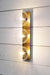 3 light clear glass wall light with gold brass face plate