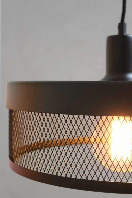 A bold feature pendant light for any room this black net pendant light has a contemporary feel.