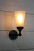 Acid frost wall light with straight arm sconce