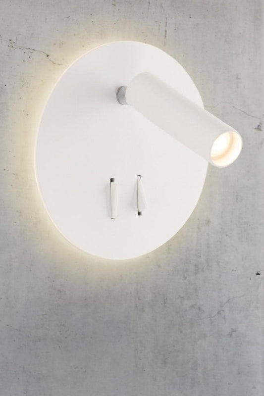 White adjustable back lit wall light