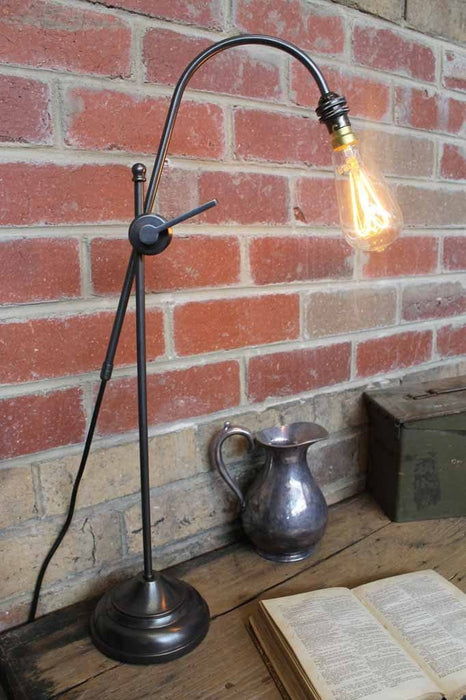 Adjustable table lamp. brass table lamp. dark antique bronze. ideal bedside table lamps or desk lamps. lamps online aust...