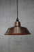 Aged copper outdoor pendant light