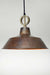 Aged copper pendant light with gold cord without disc