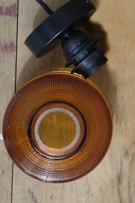Amber shade with black batten holder