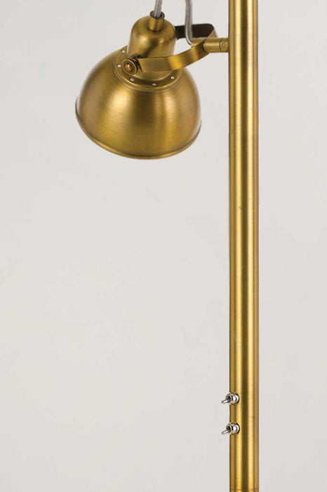 Floor lamp with antique brass finish