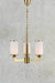 Antique elegance with frosted milky glass shades and brass detail in 3 light style