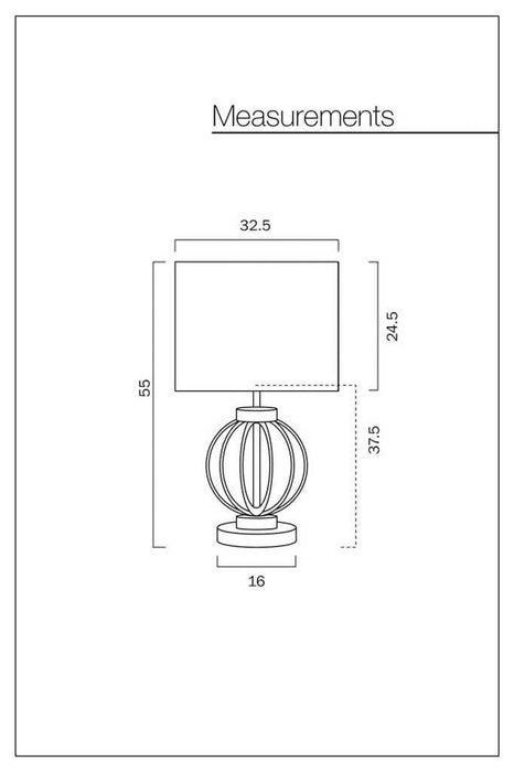 Aspen table lamp dimensions