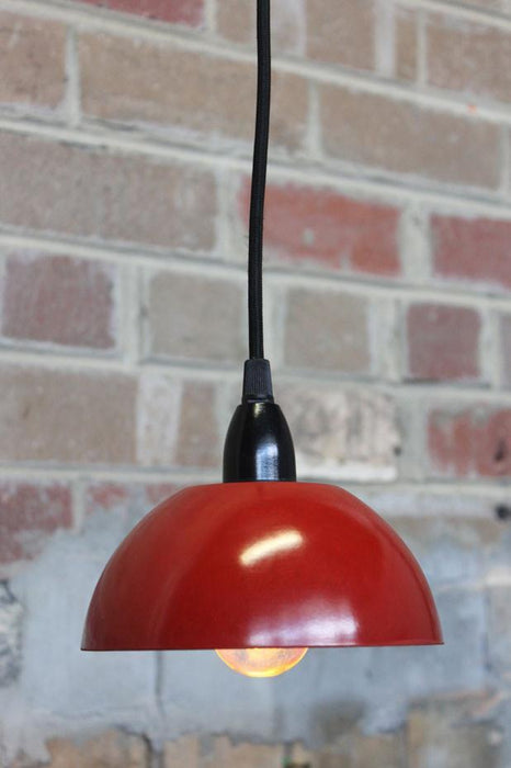 Bakelite bowl pendant light with black pendant cord and red shade. use in kitchen lighting bedroom lighting cafe lighting