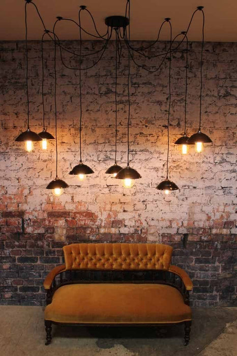 Bakelite shade light chandelier ideal for commerical fitouts like bars and restaurants or in kitchens living room and bedrooms