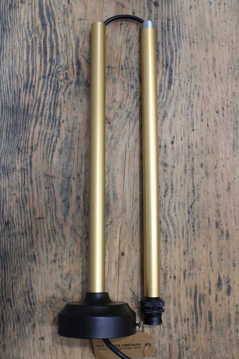 Bare Pole Pendant - B22 Lamp Holder 20mm thickness black lamp holder, gold pole and black pole holder