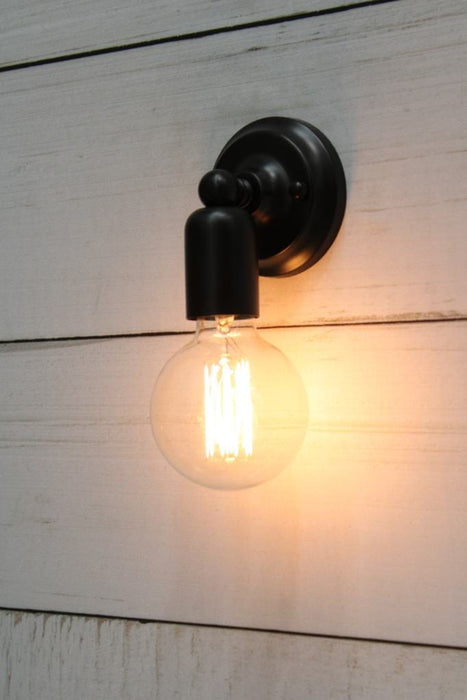 Bare Bulb wall sconce in black