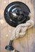 Barn rope pendant light with black shade