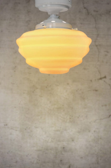 Opal glass ceiling light with white batten holder