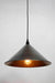 Black pendant with steel cone shade