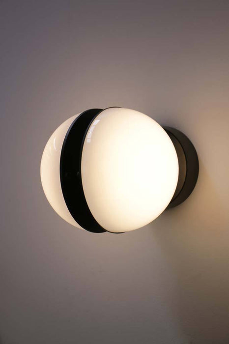 Black LED wall light with opal polycarbonate shades
