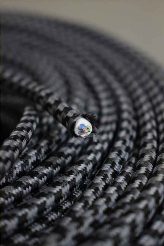 Black and Grey Large Zig Zag Cord