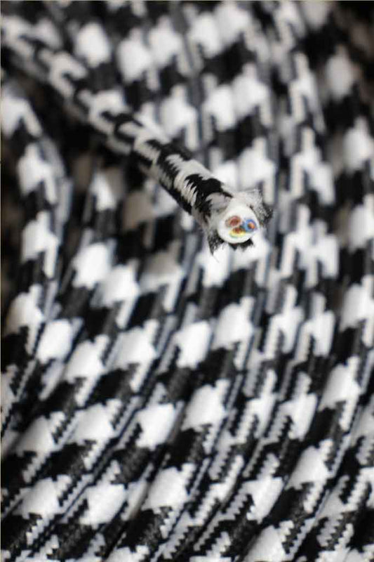 Black and White Houndstooth Cord