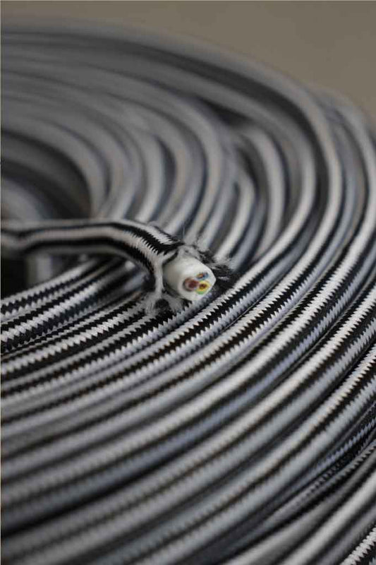 Black and White Striped Cord