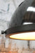 Black enamel loft shade with flat glass cover