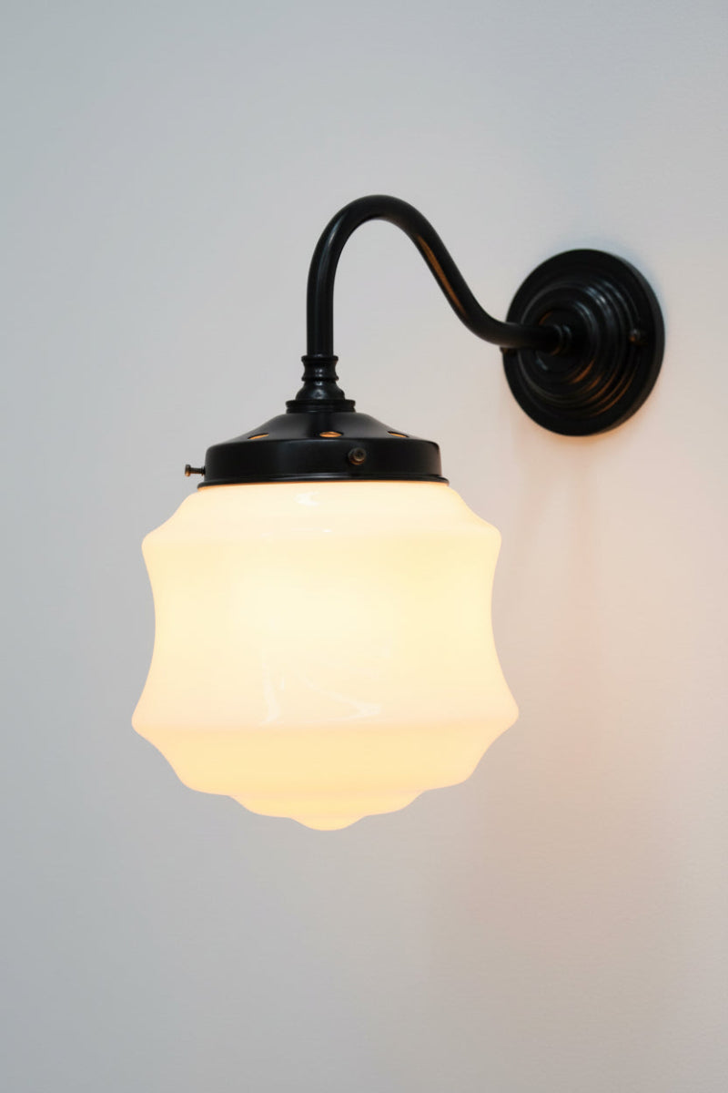 Black brass gooseneck wall light