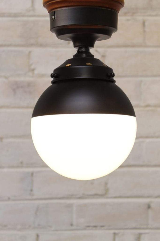 Black half painted flush mount light