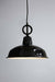Black pendant cord with small black shade without disc