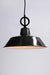 Black pendant light with black cord without disc