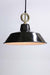 Black pendant light with gold cord without disc