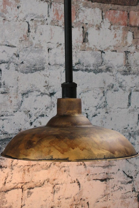 Black pole pendant with rust shade