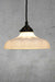 Opal glass pendant light with black round cord