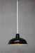 Black Shade with white pole pendant