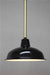 Black Shade with gold pole pendant
