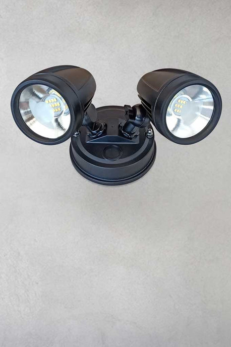Black twin LED spotlight without sensor